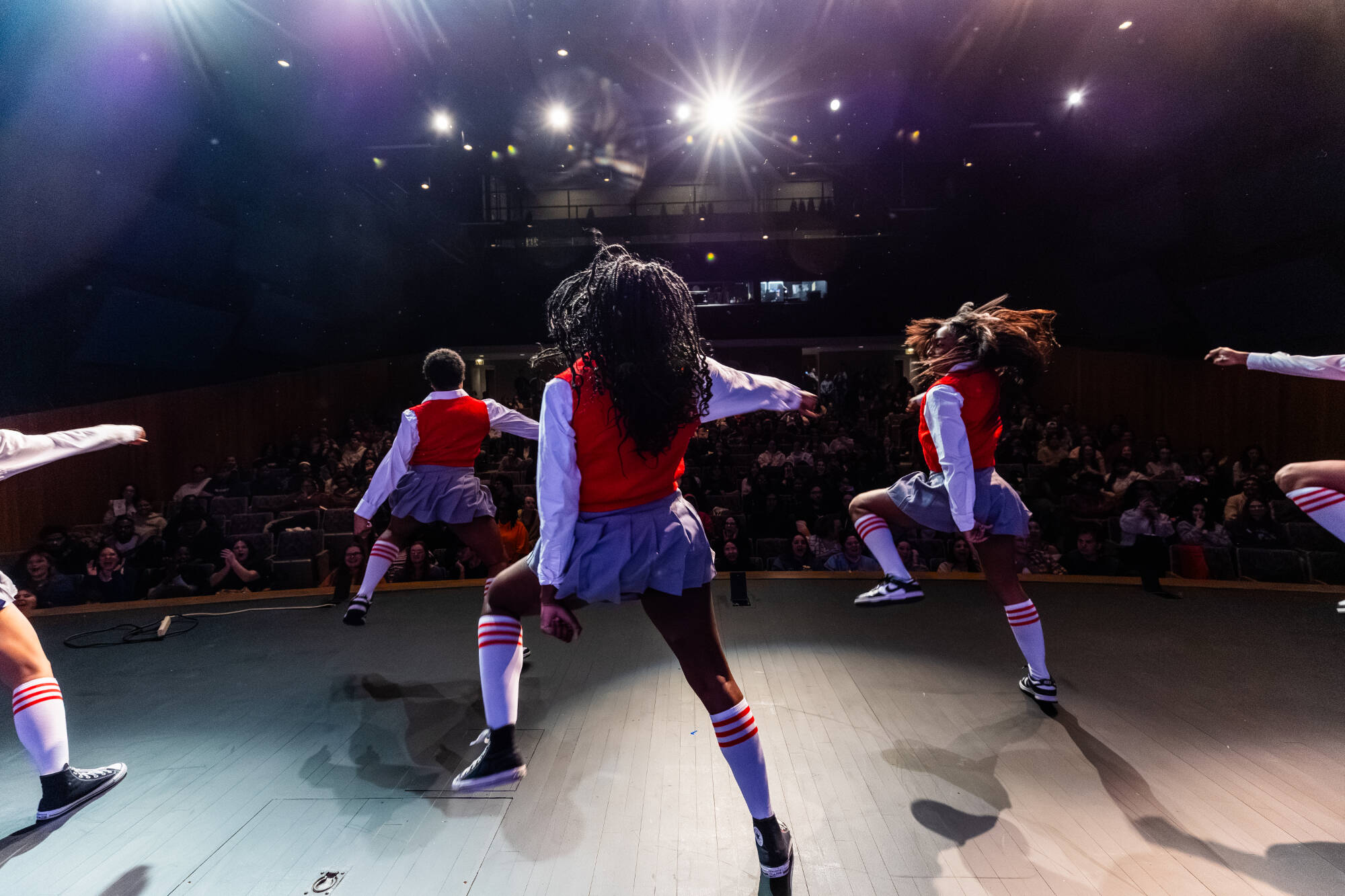 Students dancing onstage at GV's Got Talent